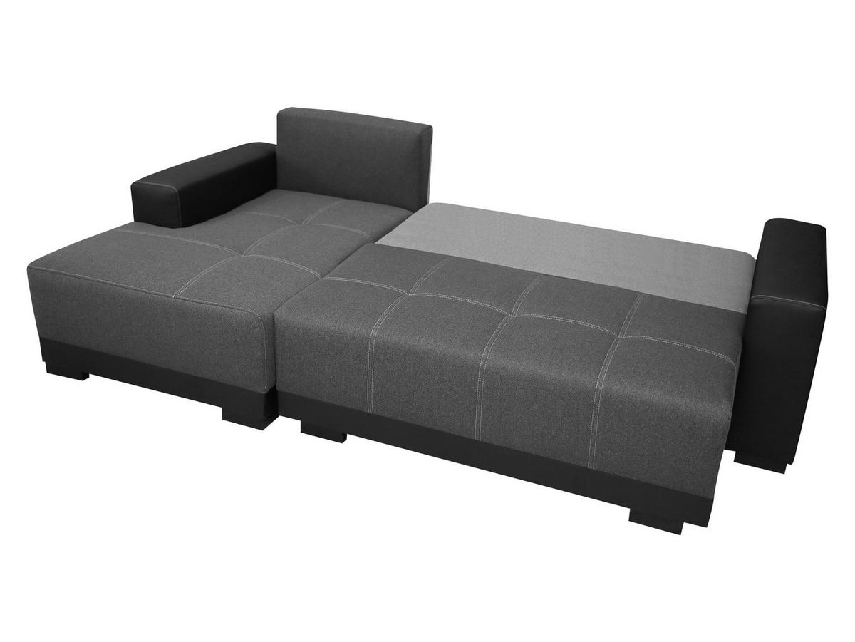 ECKSOFA Dallas, Seite: Links - Schwarz/Grau, Holz/Textil (240/140cm) - MIRJAN24