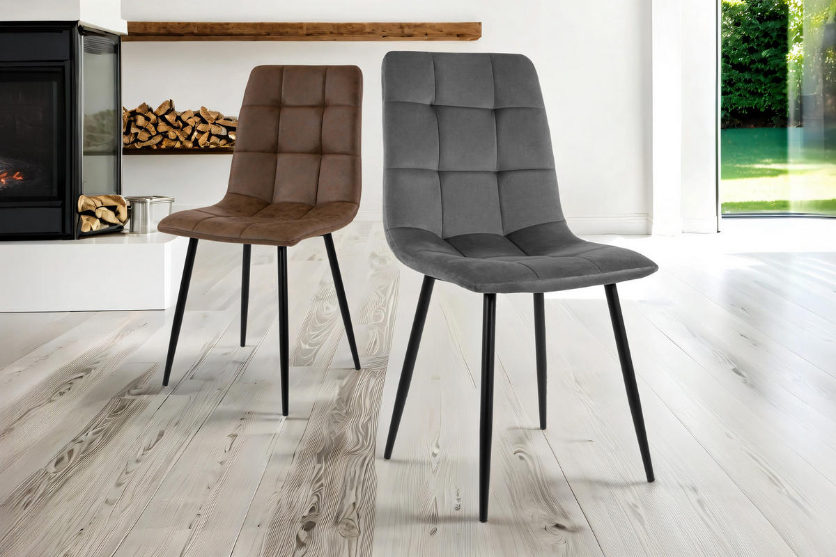 SCHALENSTUHL ULLI - Schieferfarben/Anthrazit, Textil/Metall (45/89/53cm) - SAM