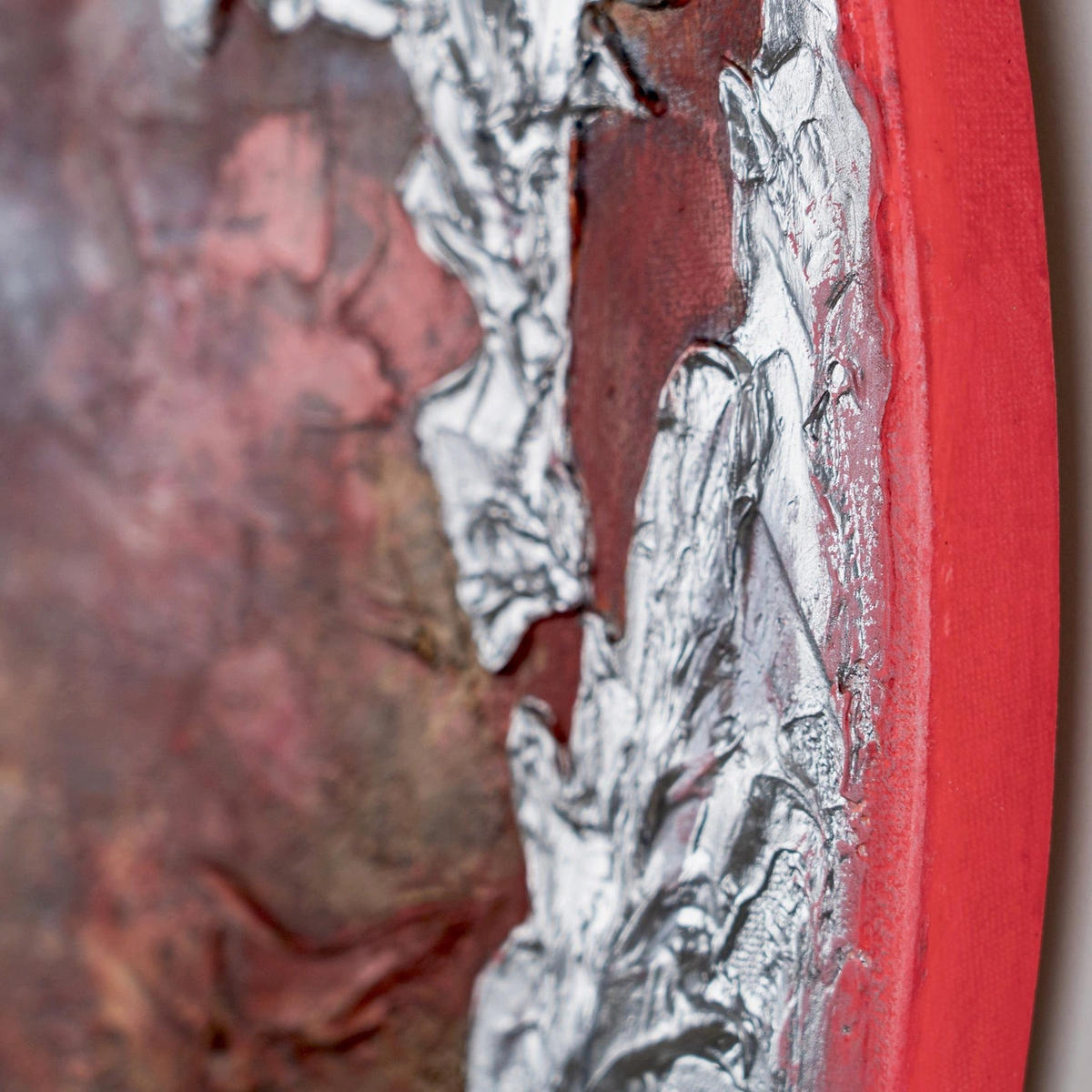 GEMÄLDE Erde nachtleuchtend 100 cm - Rot, Holz (100/4cm) - YS-art gallery