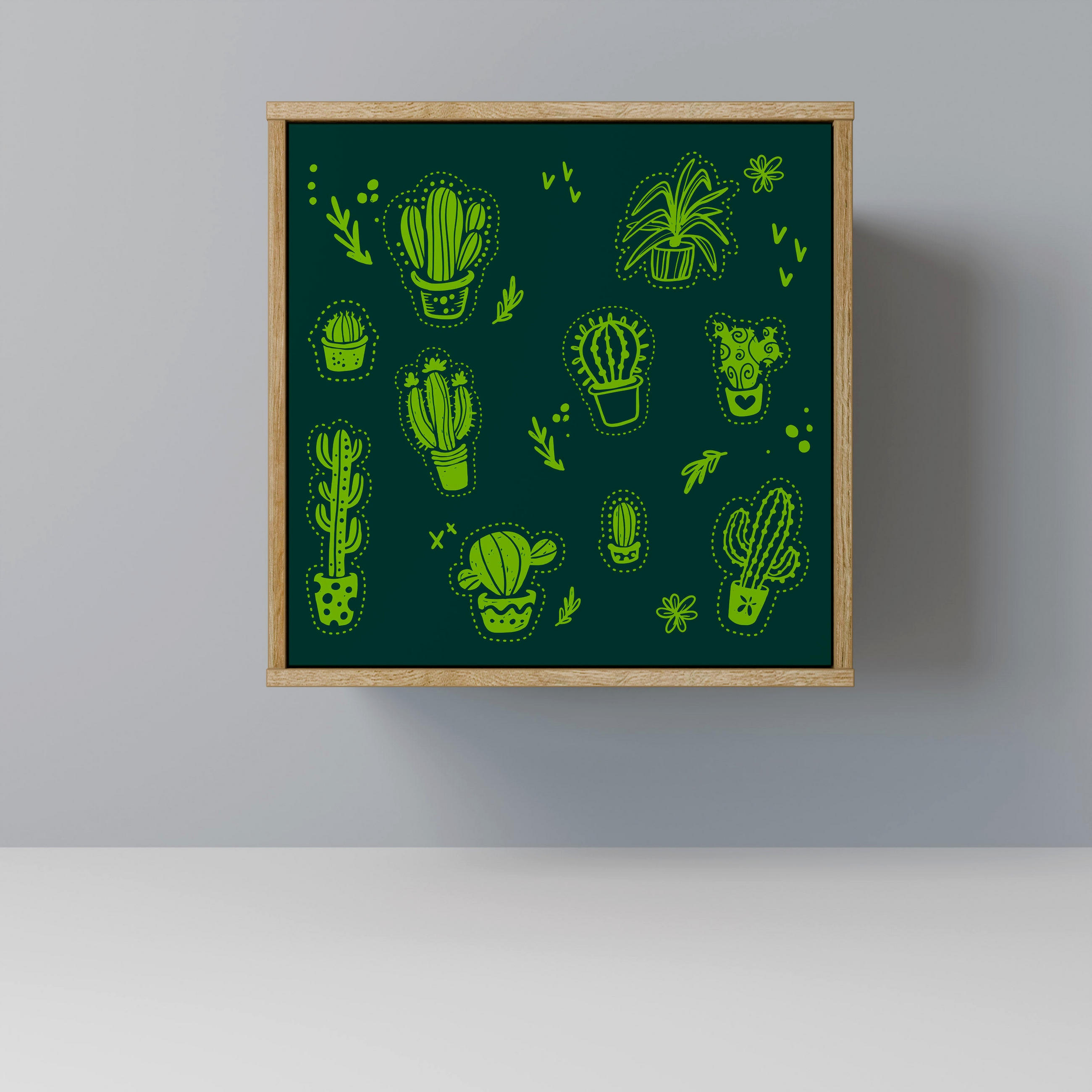 SIDEBOARD DESERT GREEN, Eichefarben, 57,5x42x57,5 cm, Ohne Füße - Eichefarben/Multicolor, Holzwerkstoff (57.5/57.5/42cm) - SpaceRebels