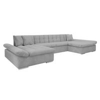 WOHNLANDSCHAFTEN Alia Cord - Chromfarben/Hellgrau, Holz/Kunststoff (360/75/160cm) - MIRJAN24