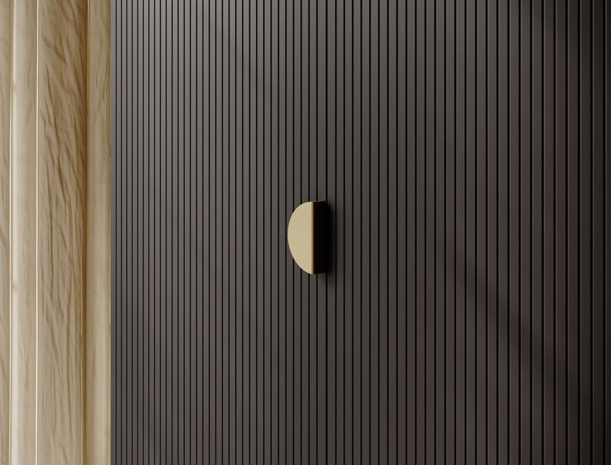 KLEIDERSCHRANK Moonir Schwarz 150 cm - Goldfarben/Schwarz, Holzwerkstoff/Metall (150/200.5/57cm) - Selsey