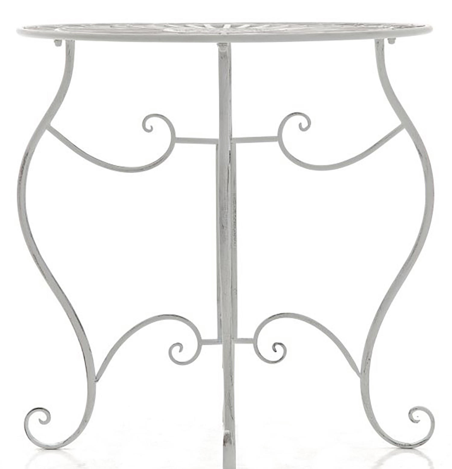 GARTENTISCH Indi antik weiß - Creme, Metall (72/70/70cm) - TPFGarden