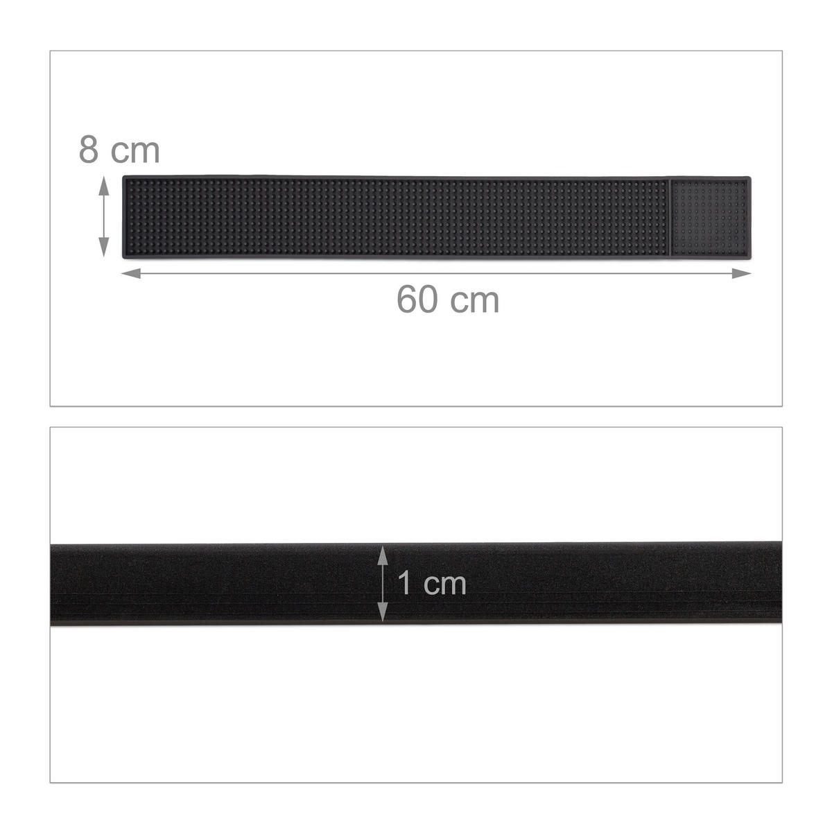 2XBARMATTA - čierna, plast (60/1/8cm) - Relaxdays