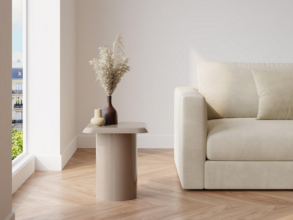 BEISTELLTISCH - 40 cm x 40 cm - metall - taupe Lonira - Taupe, Metall (40/40/45cm) - Vente-Unique