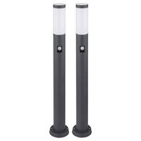 LED STEHLEUCHTE Edelstahl Anthrazit BOSTON 2er Set - Anthrazit, Metall (12.7/12.7/80cm) - Globo Lighting