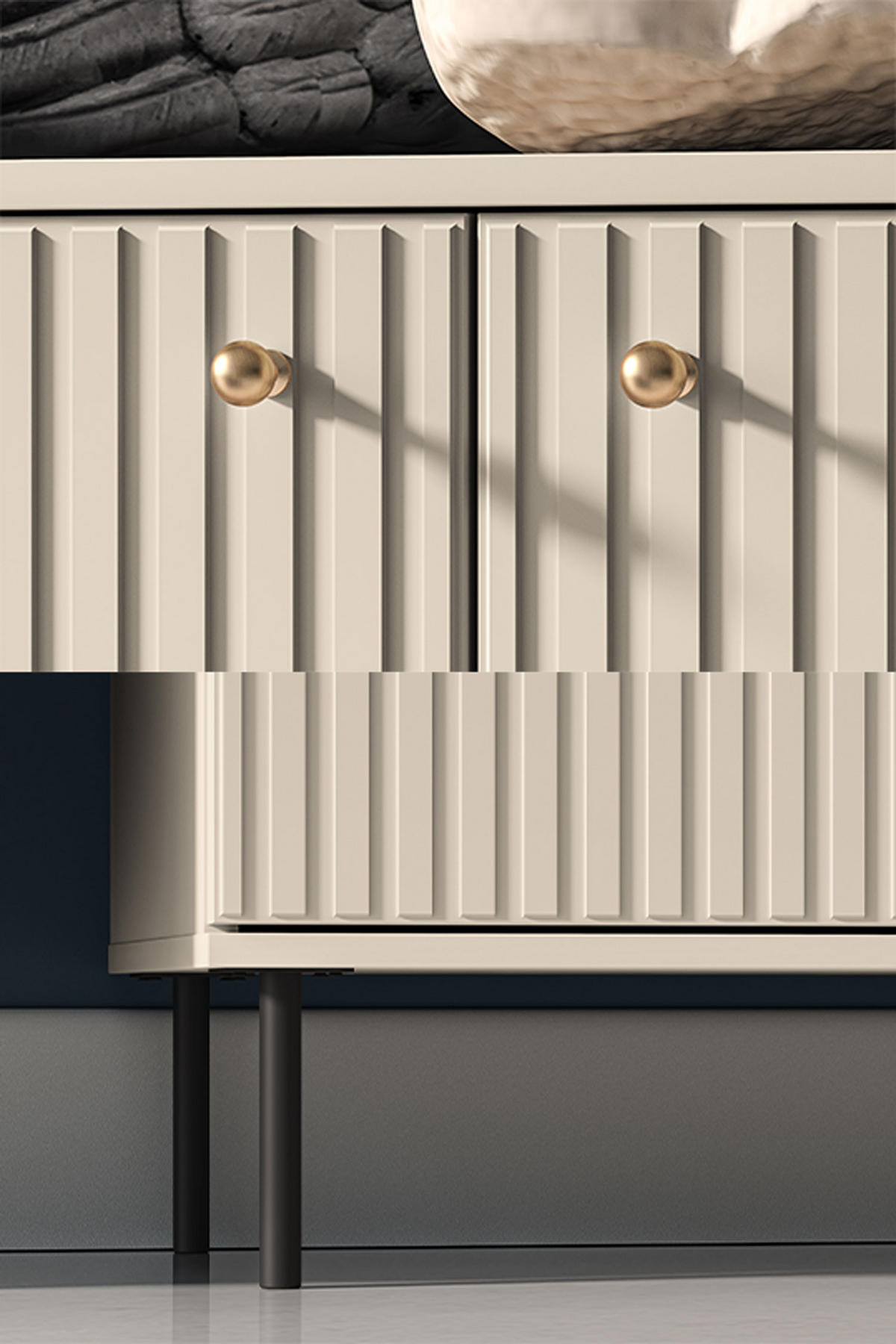 SIDEBOARD Sophie kaschmir matt 160 / 40 / 85cm - Beige, Holz/Holzwerkstoff (160/85/40cm) - Feldmann-Wohnen