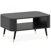 COUCHTISCH LONA, Schwarz - Schwarz, Holzwerkstoff/Metall (60/80/42cm) - KONSIMO®