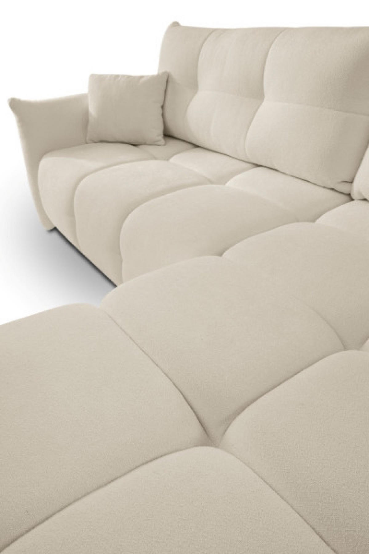 ECKSOFA Ecru BOSE Mit Schlaffunktion Rechts - Ecru, Textil (177/257cm) - Sepro Meble