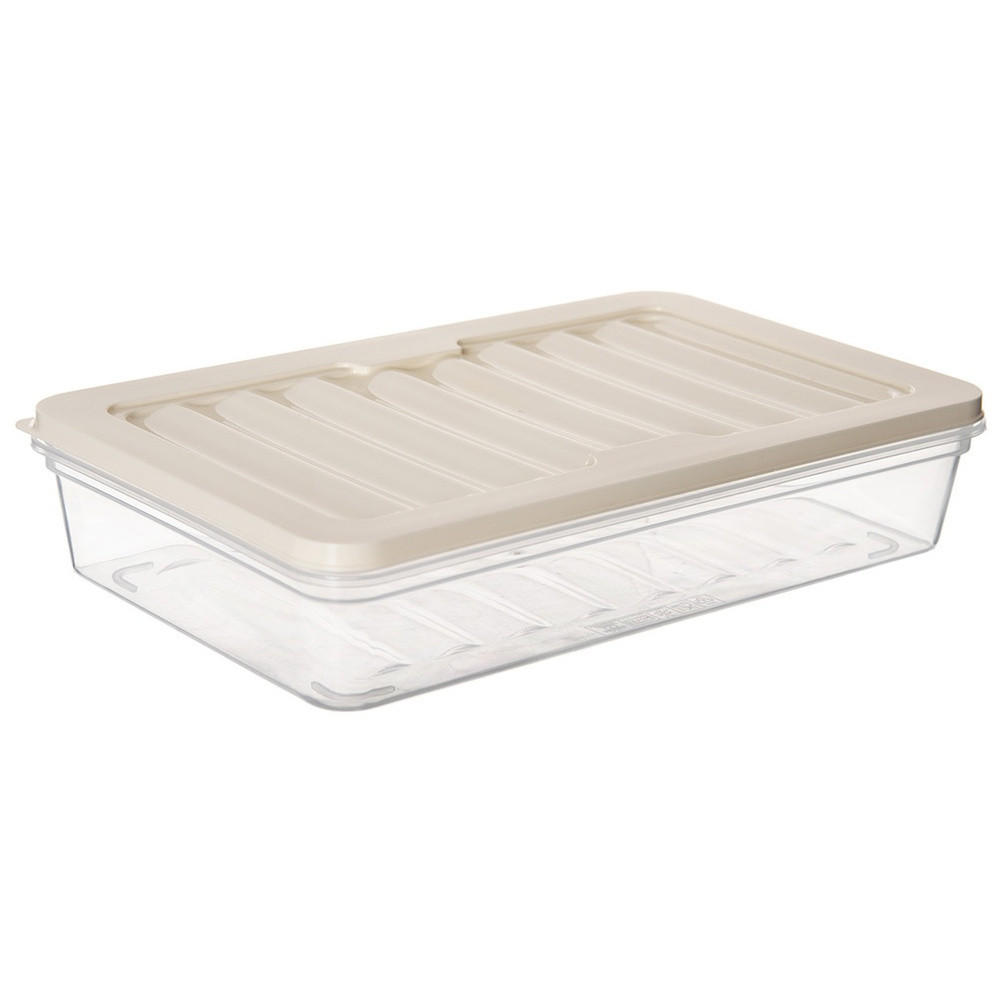 LEBENSMITTELBEHÄLTER flach 1 l Cremeweiß - Creme, Kunststoff (14/4.5/22.5cm) - Orion 
