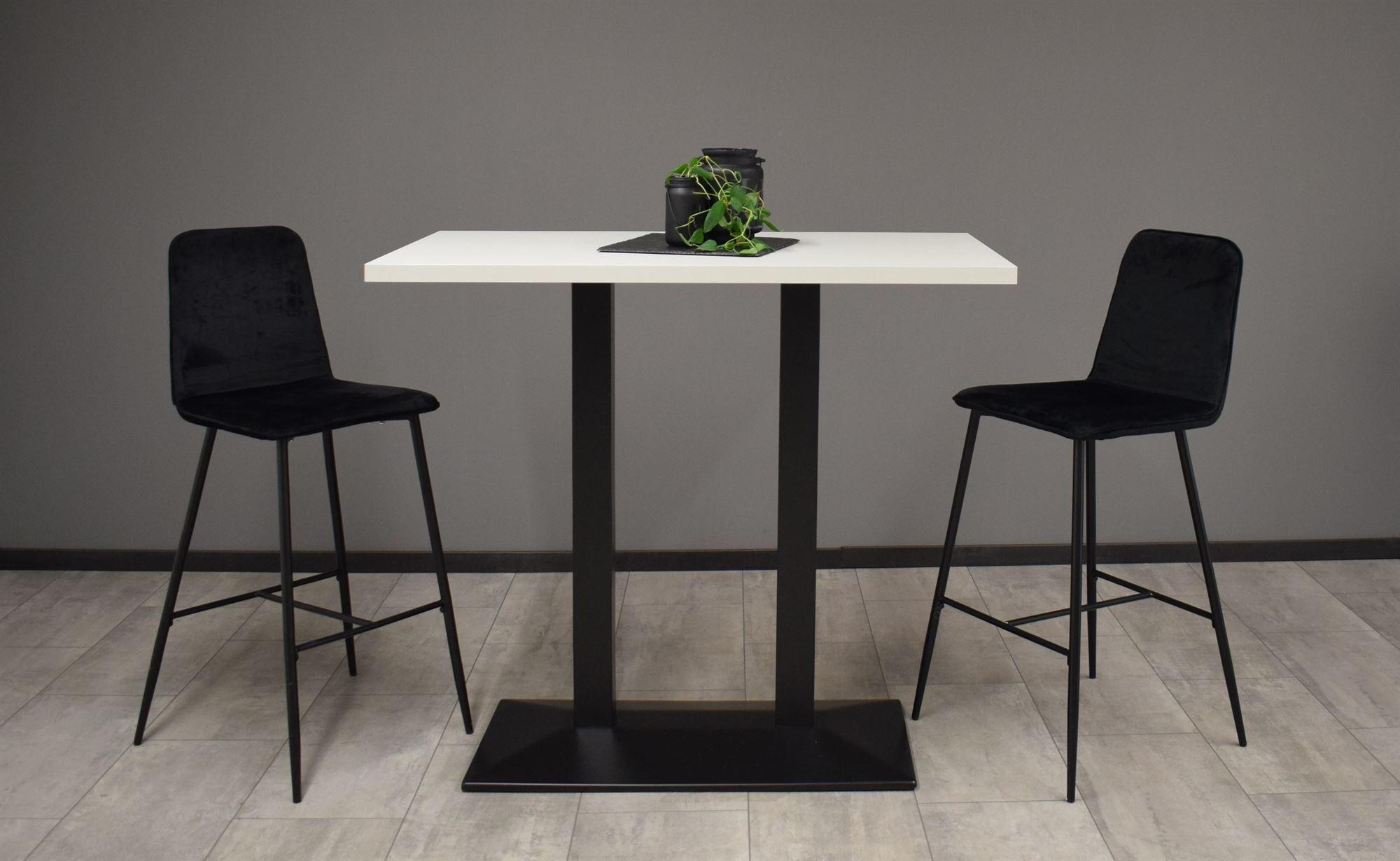 TRESENTISCH Electra 120x70x106 schwarz matt/weiß matt lack - Weiß, Metall (120/70/106cm) - 58aufmkessel