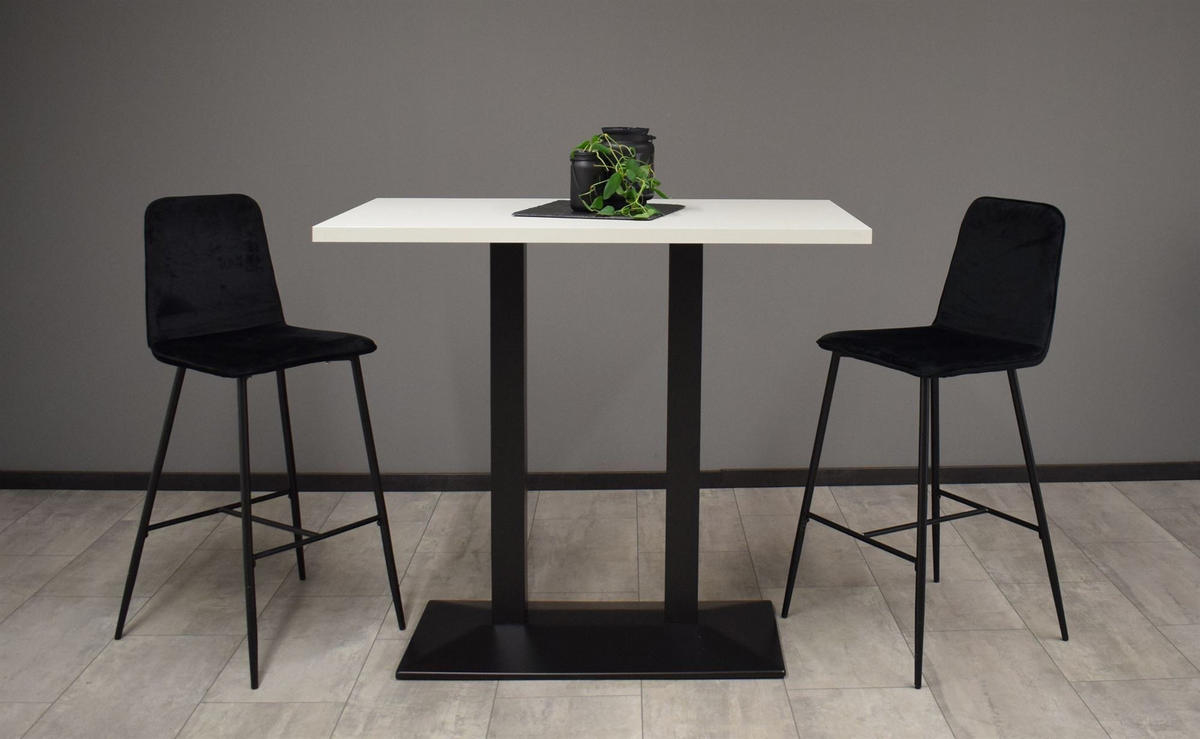 TRESENTISCH Electra 120x70x106 schwarz matt/weiß matt lack - Weiß, Metall (120/70/106cm) - 58aufmkessel