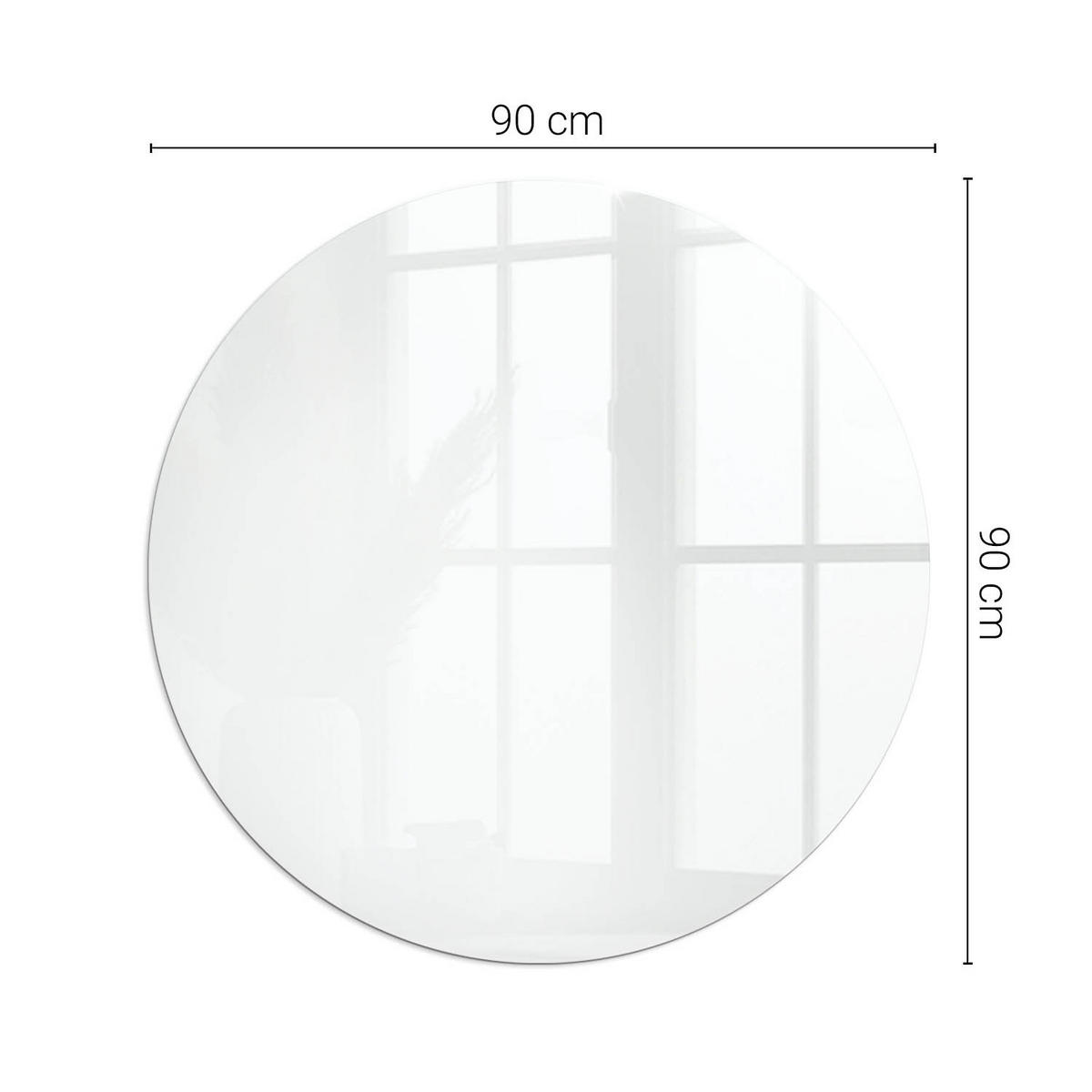 GLASPLATTE für Kamin Ø 90 cm Grau - Grau, Glas (90/90/0.4cm) - ArtPrintCave