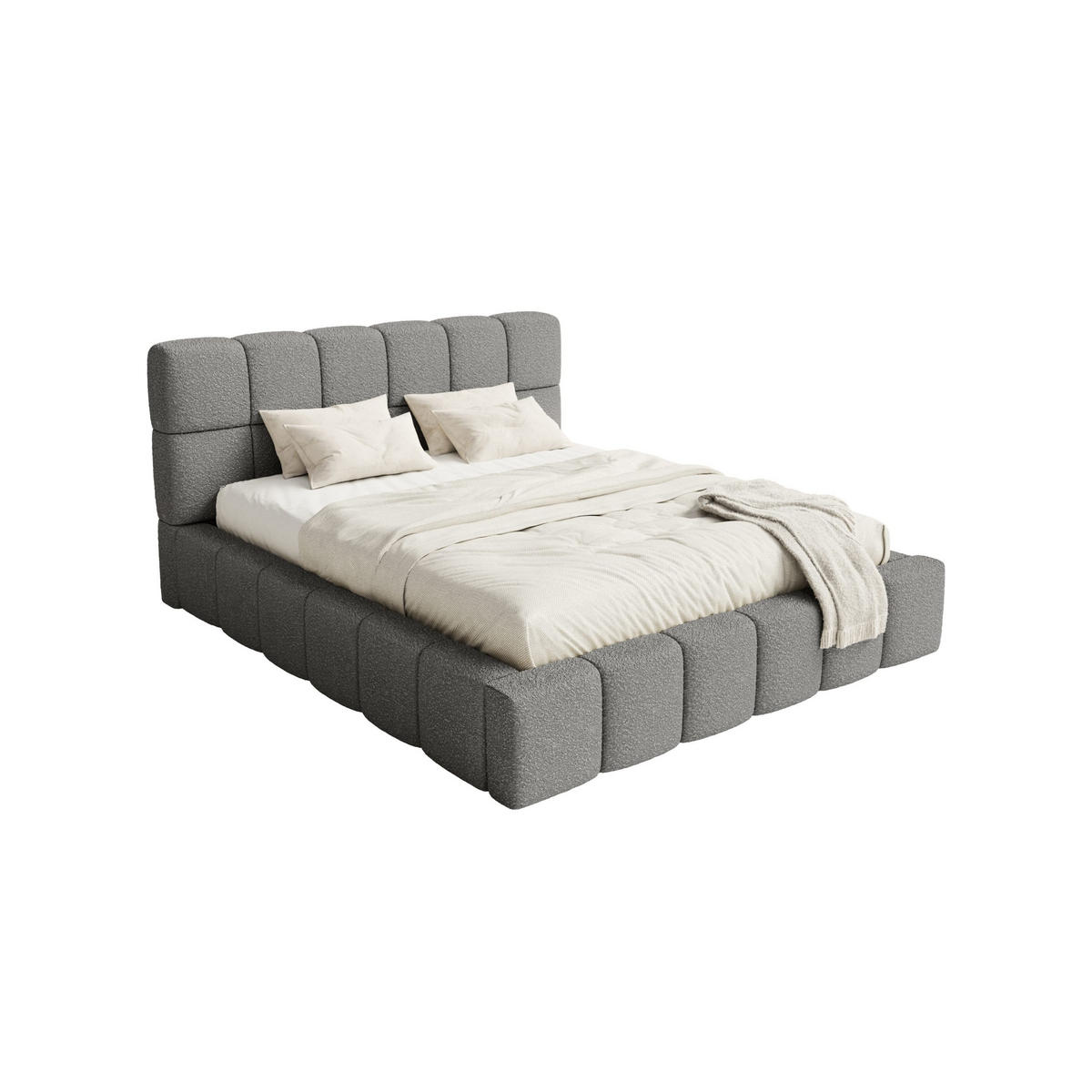POLSTERBETT Lund 180x200 cm, Anthrazit - Anthrazit, Textil (180/200cm) - Fedve