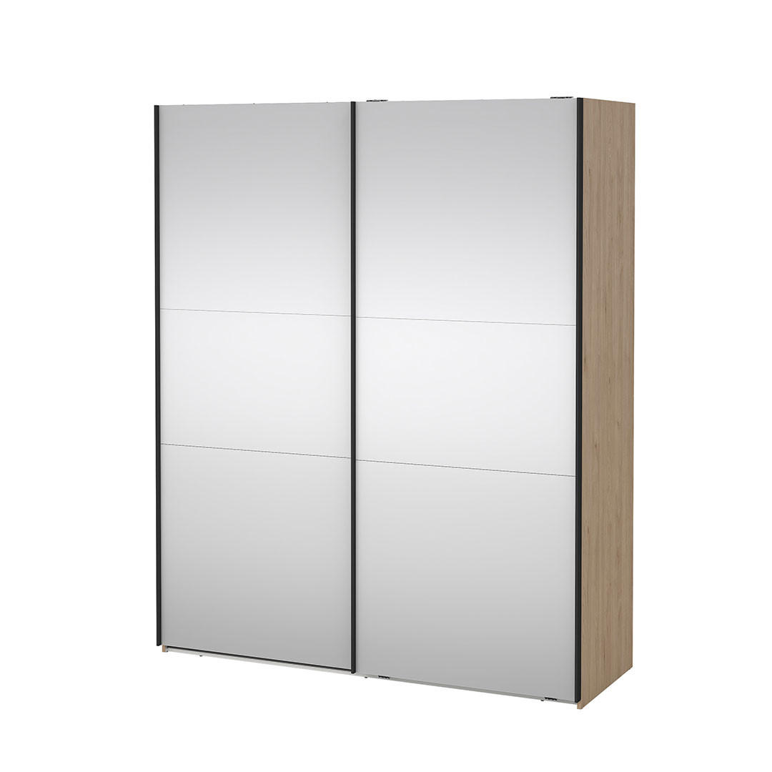 SCHIEBETÜRENSCHRANK, Como, Eiche, Holzwerkstoff, 179 x 67 x 221 cm - Eichefarben, Holzwerkstoff (179/221/67cm) - ebuy24