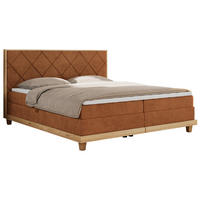 BOXBETT CAICOS 140/200 - Orange Struktur - H4 - Orange, Holz/Textil (140/200cm) - MKS