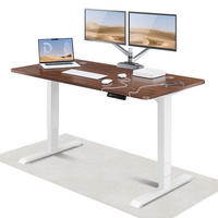 SCHREIBTISCH Elektrisch Höhenverstellbarer HomePro 160x80cm Weiß/Walnuss mit Memory-Funktion, Anti-Kollisions Technologie - Walnussfarben/Weiß, Holzwerkstoff (80/160/62cm) - Desktronic