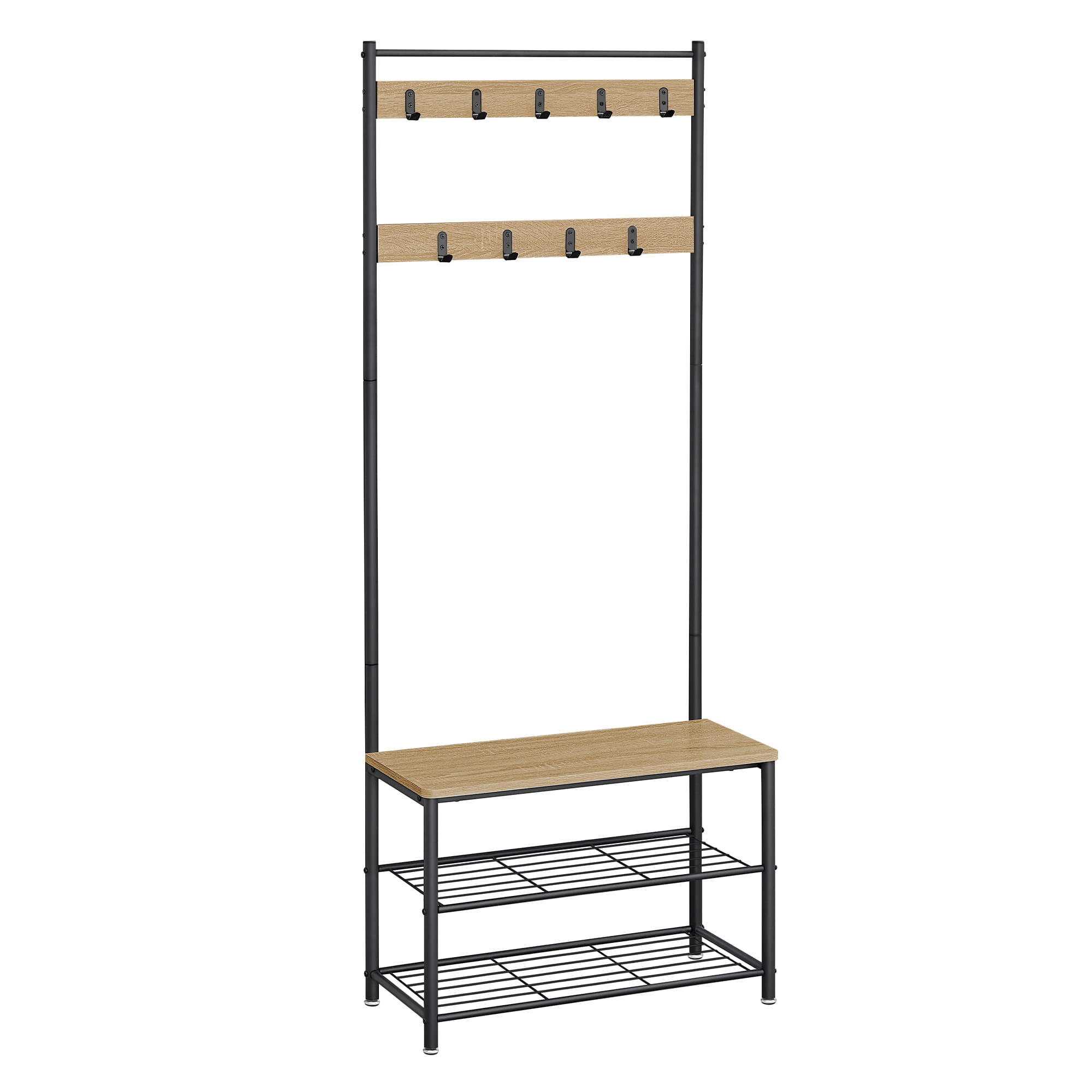 KLEIDERSTÄNDER in Sonoma-Eiche/Schwarz mit Kleiderstange - Sonoma Eiche, Holzwerkstoff/Metall (70/175/32cm)