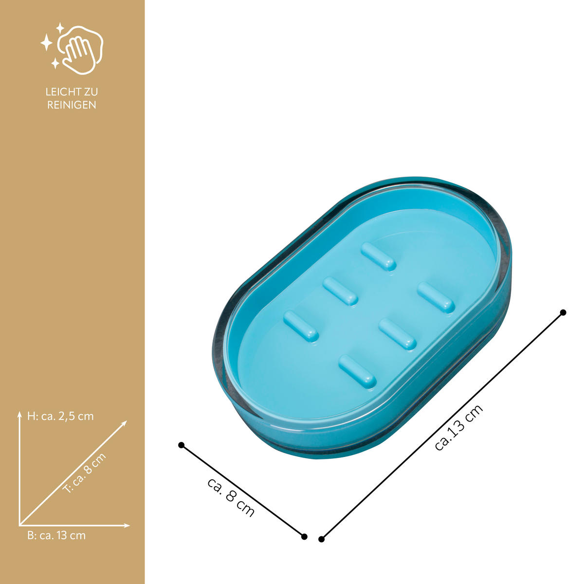 SEIFENSCHALE SAVONA, blau - Blau, Kunststoff (13/2.5/8.2cm) - bremermann