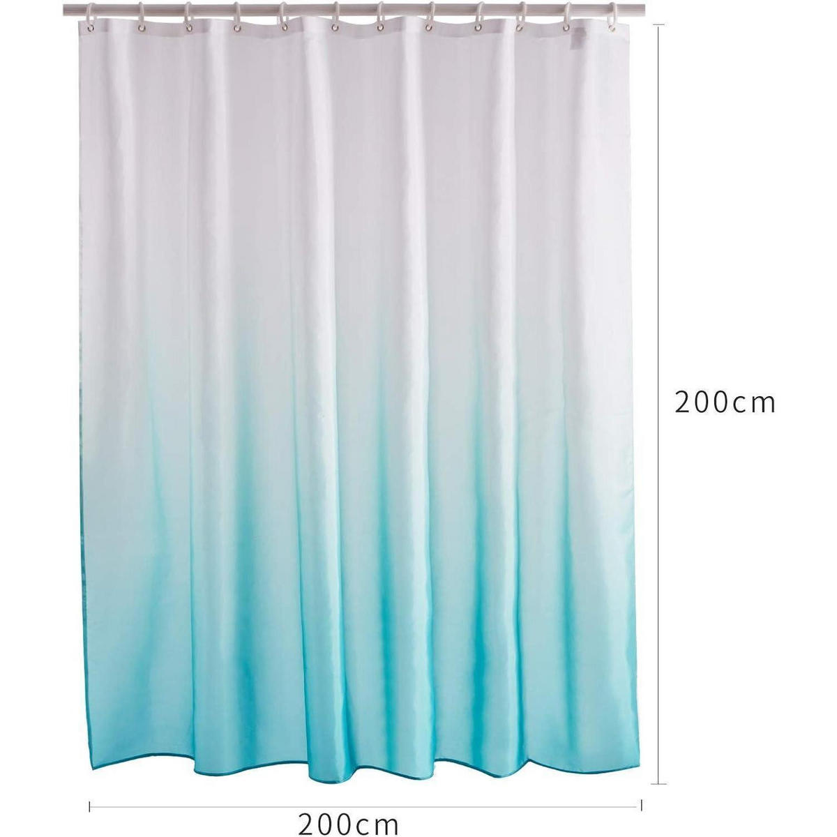 DUSCHVORHANG Textil Aquamarin 200 x 200 cm - Türkis, Textil (200/200cm)