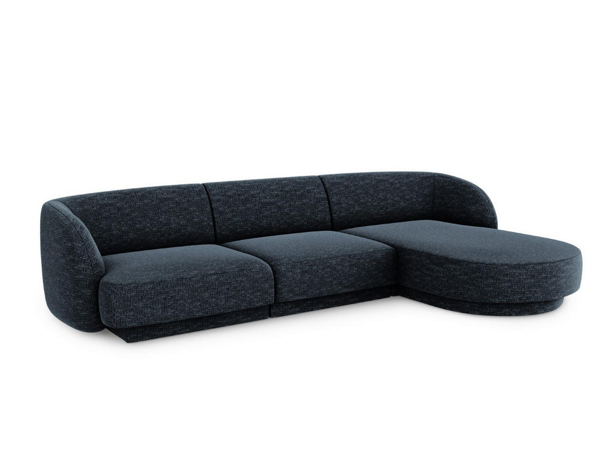 ECKSOFA rechts Miley aus Chenille-Stoff königsblau 4 Sitzplätze - Blau, Textil (156/255cm) - Micadoni