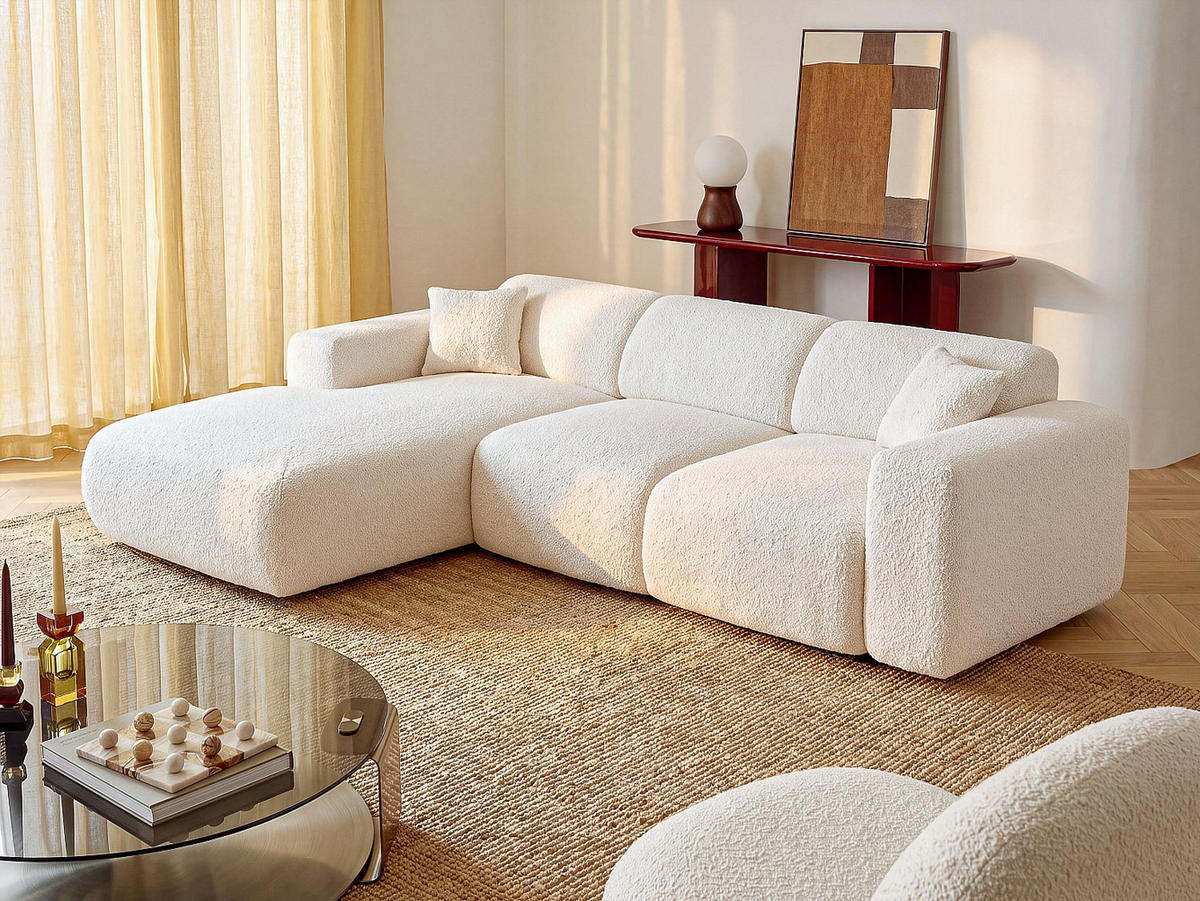 SCHLAFSOFA - 5 Personen - stoff - weiß Pogni - Weiß, Kunststoff/Textil (283/77/180cm) - Vente-Unique