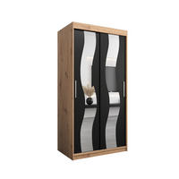 SCHWEBETÜRENSCHRANK 200/100/62 2-türig - Silberfarben/Schwarz, Holz/Kunststoff (100/200/62cm) - Abiks Möbel