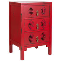 NACHTTISCH aus Holz, rot, 45x36x70cm - Rot, Holz (45/70/36cm) - Wanderlust