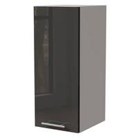 KÜCHENHÄNGESCHRANK Essen W2/20 Graphit Hochglanz / Weiß Matt 20 / 32,5 / 72cm - Graphitfarben/Weiß, Holz/Holzwerkstoff (20/72/32.5cm) - Feldmann-Wohnen