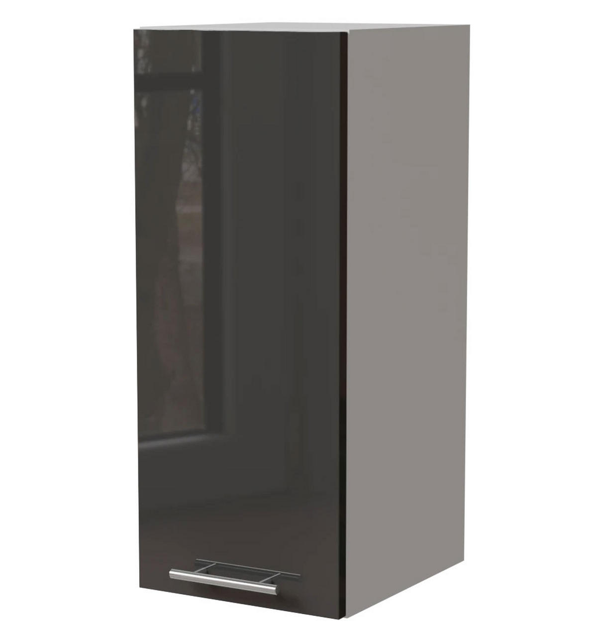 KÜCHENHÄNGESCHRANK Essen W2/20 Graphit Hochglanz / Weiß Matt 20 / 32,5 / 72cm - Graphitfarben/Weiß, Holz/Holzwerkstoff (20/72/32.5cm) - Feldmann-Wohnen