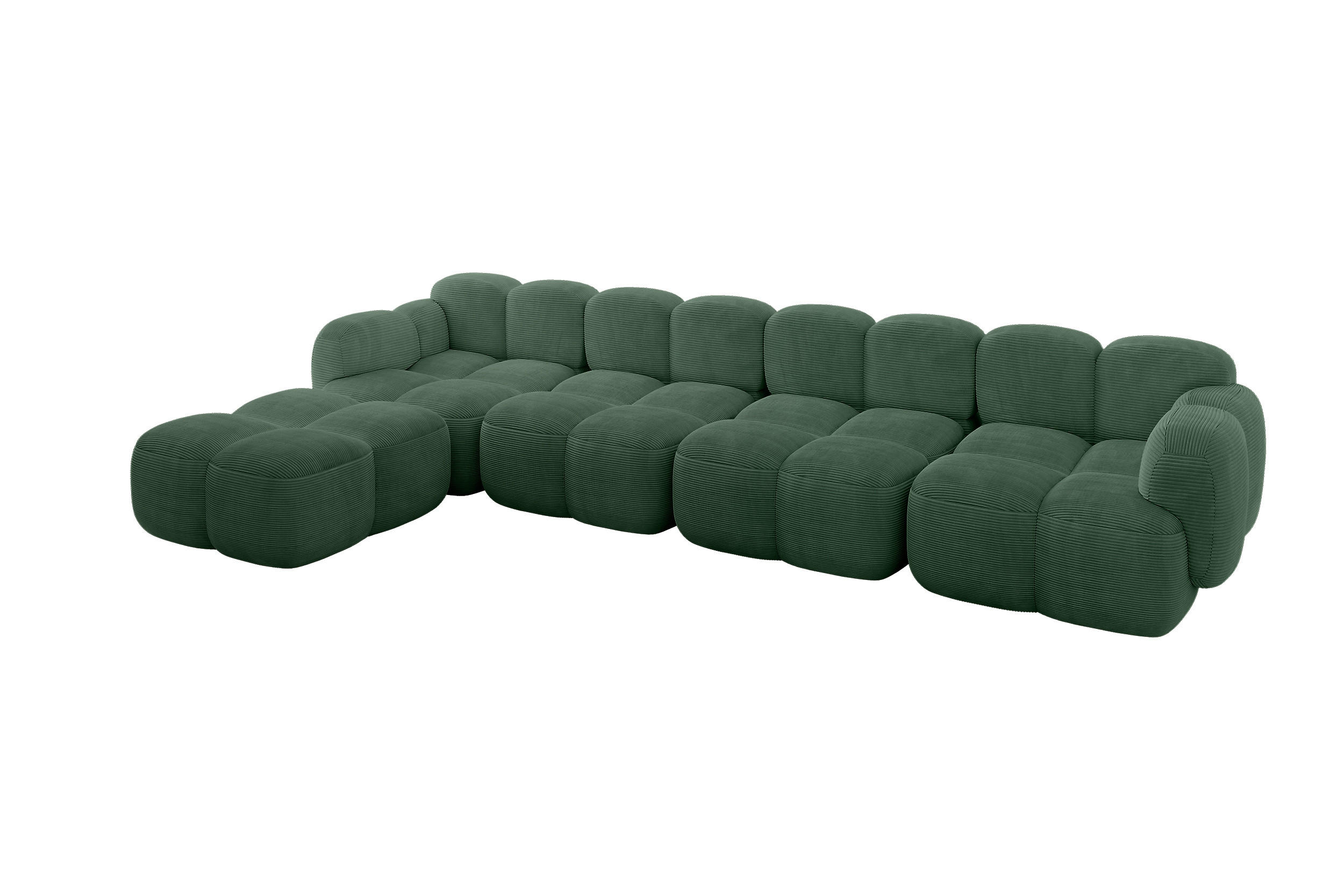 Altdecor Ecksofa Waldgrün 390x205 cm