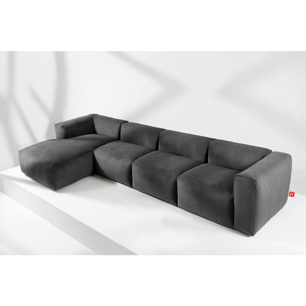 Thumbnail - Konsimo® Eckmodulsofa-Links, Grau, Textil, Eckteil,Freiform, 377x180 cm, Wohnzimmer, Sofas & Couches, Wohnlandschaften, ...