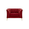 SESSEL Chesterfield Modern-Velluto 7 - Rot, Holz/Textil (106/74/80cm)