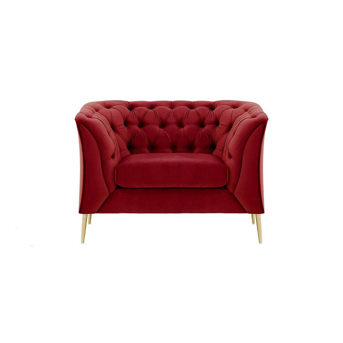 SESSEL Chesterfield Modern-Velluto 7 - Rot, Holz/Textil (106/74/80cm)