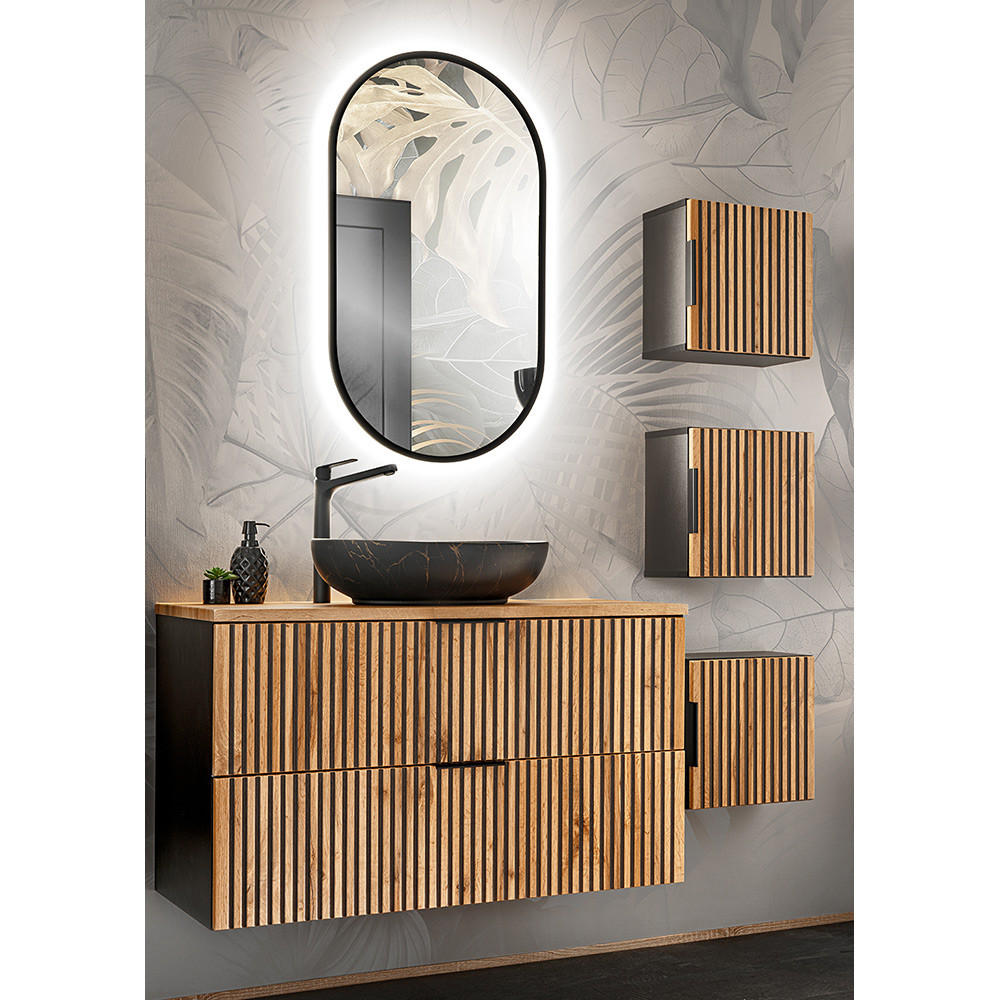 BADMÖBEL-SET 5-TLG. Xanten-56 - Braun, Holzwerkstoff (150/200/47cm) - Lomado