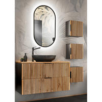 BADMÖBEL-SET 5-TLG. Xanten-56 - Braun, Holzwerkstoff (150/200/47cm) - Lomado