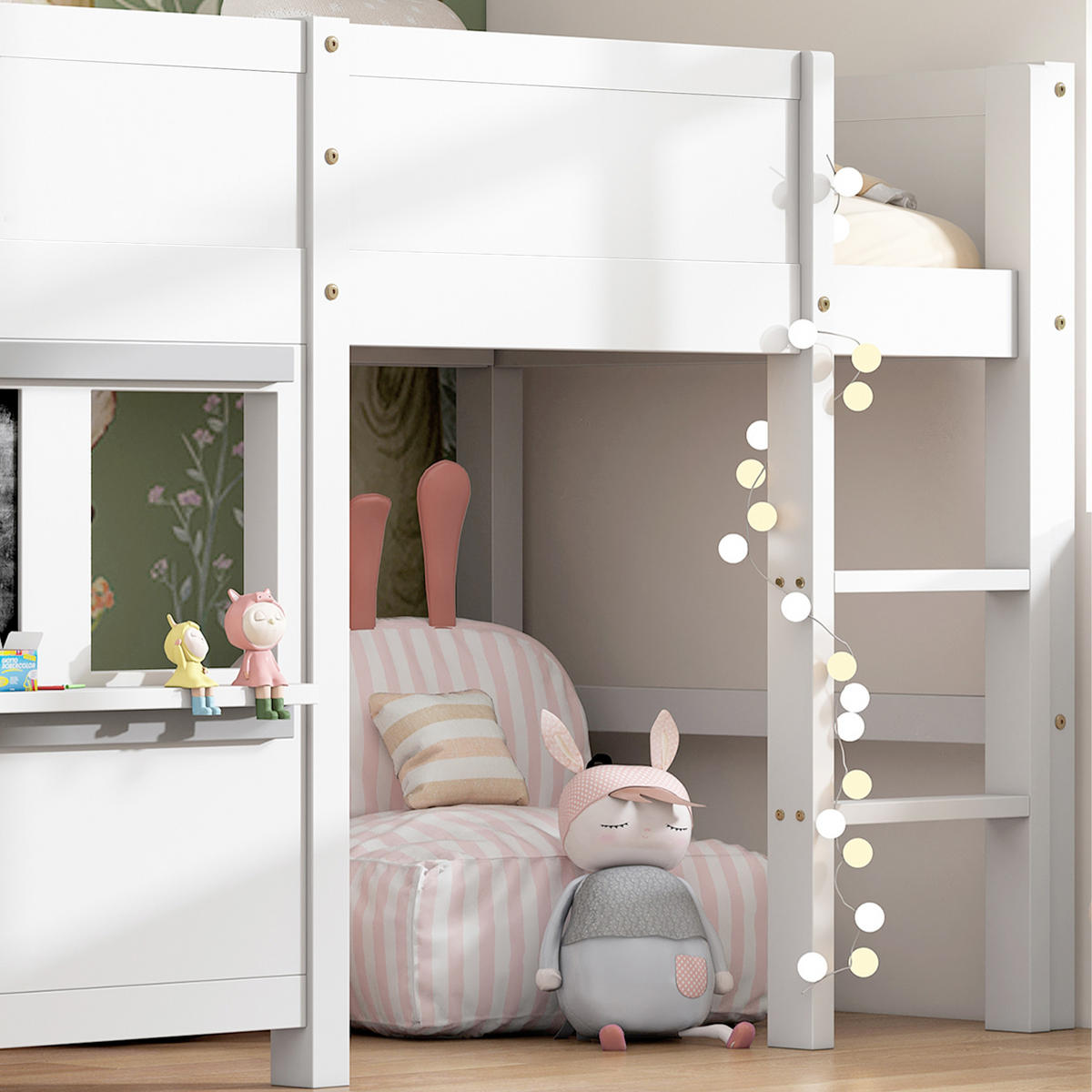 ETAGENBETT, Ablage, Graffitifähig, Weiß, 90x200cm - Weiß, Holzwerkstoff (90/200cm) - FLIEKS