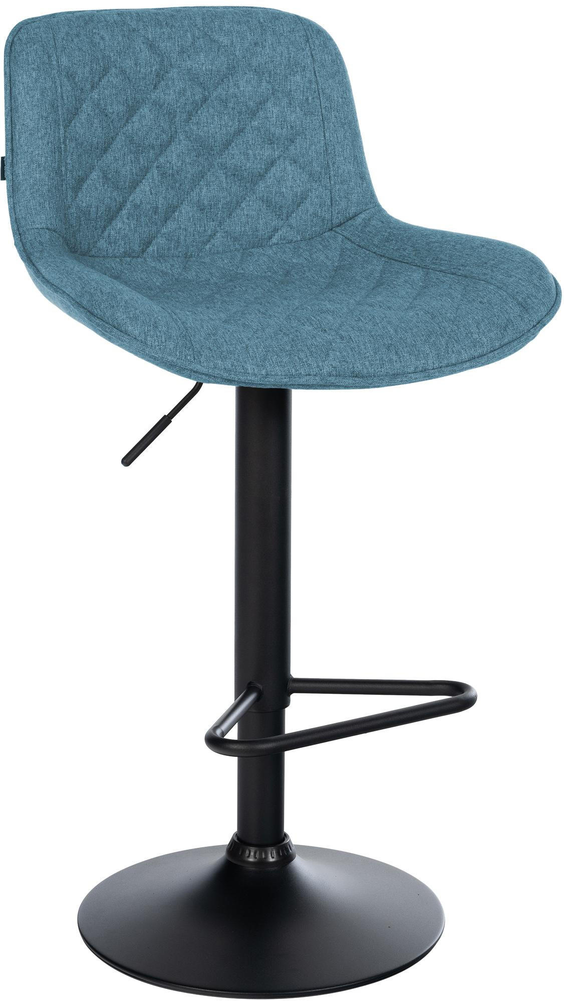 BARHOCKER Stoff Blau - Blau/Schwarz, Textil/Metall (50/84/52cm) - CLP