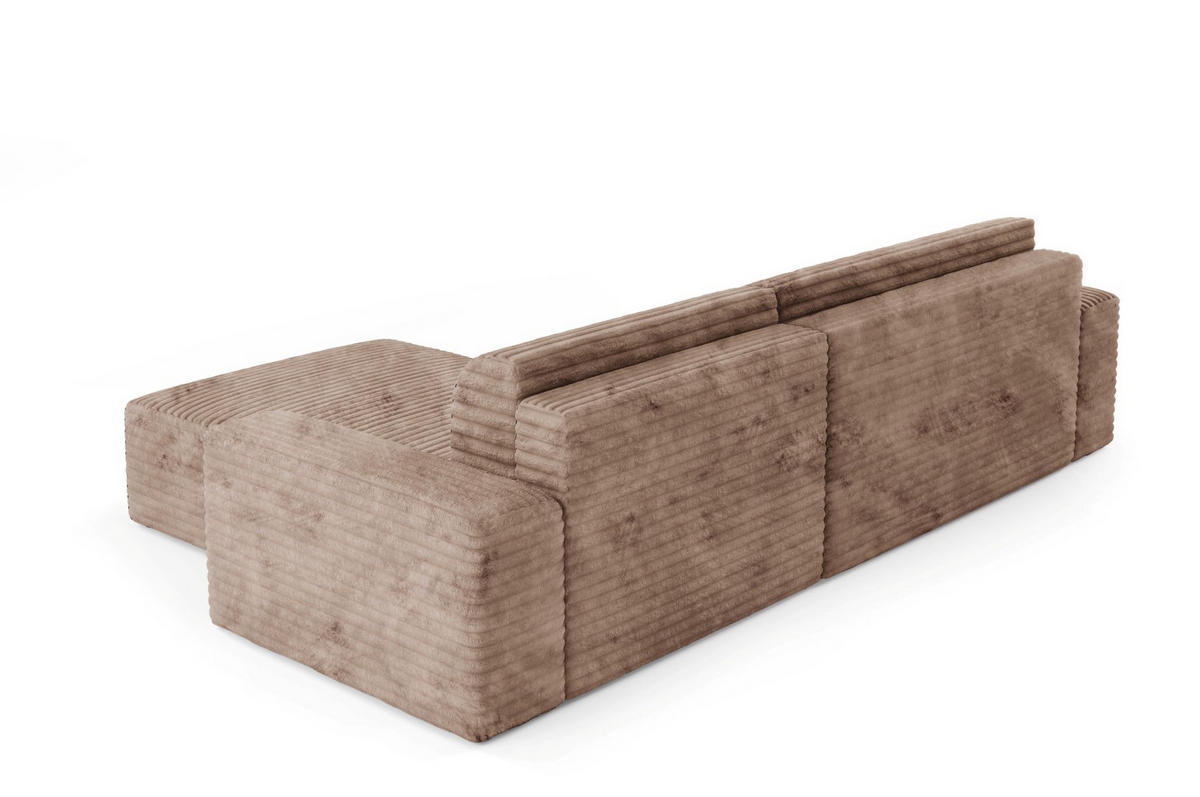 ECKSOFA mit Schlaffunktion Beige - Beige/Schwarz, Holz/Holzwerkstoff (300/185cm) - Furnisell