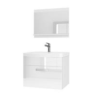 BADMÖBEL Badezimmer SET PRI P1, Weiß Hochglanz, 60 cm - Weiß Hochglanz, Holz (38.7/51/60cm) - B BELINI GROUP