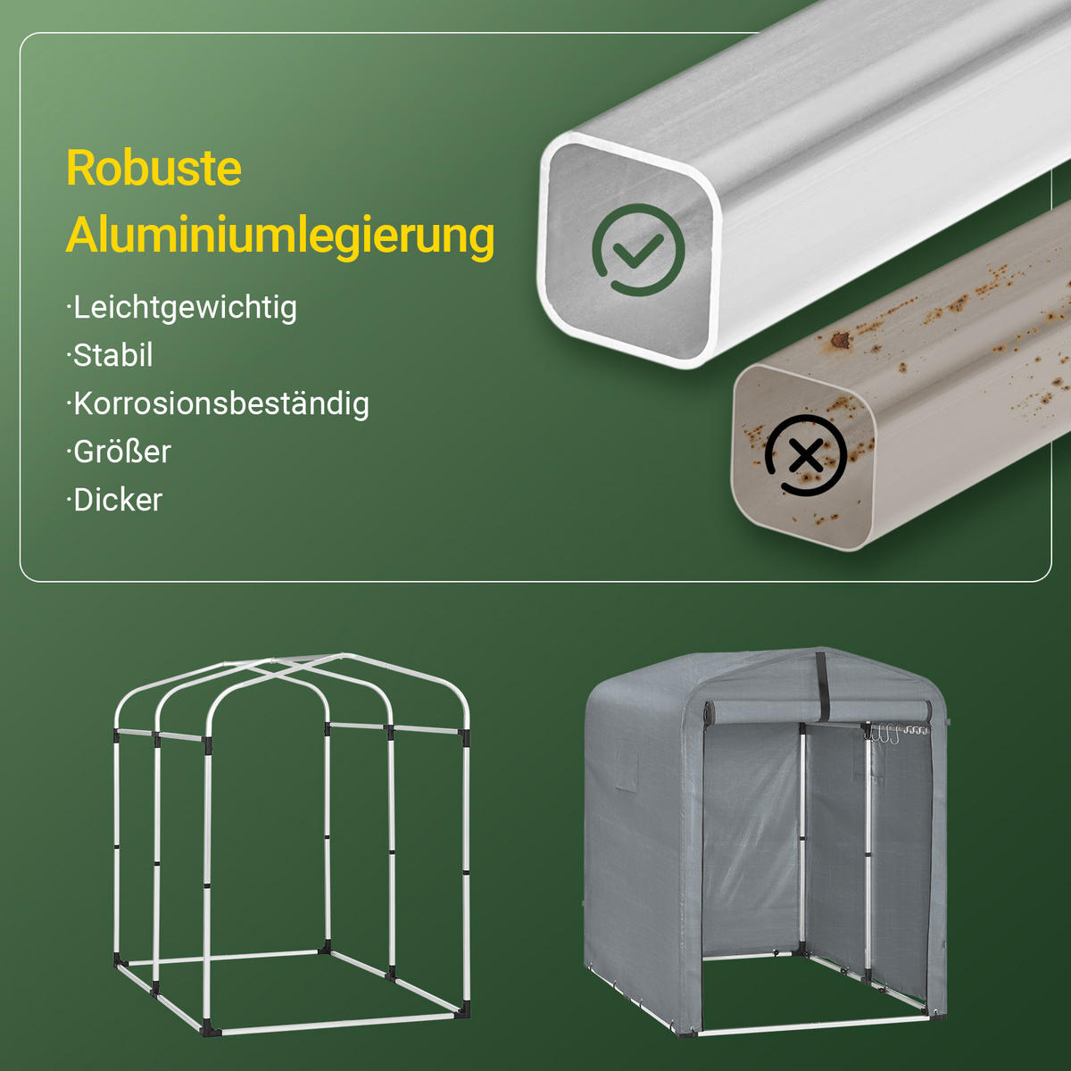 FAHRRADGARAGE Grau - Grau, Metall (120/163/176cm) - SoBuy