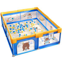 LAUFGITTER BABY 180x200x100 cm - Blau, Kunststoff (180/68/200cm) - Ecosa