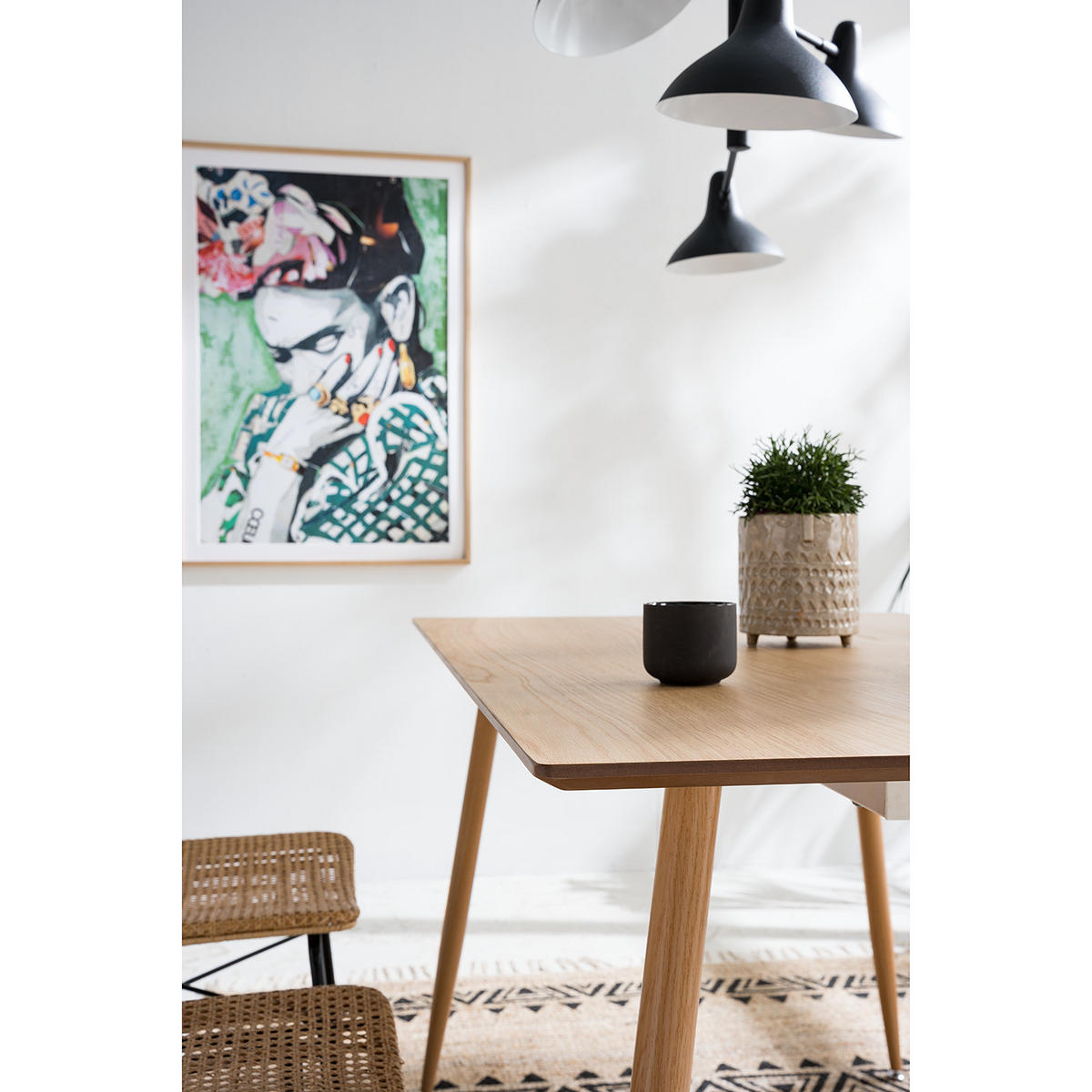 ESSTISCH - Echtholzfurnier / Metall - Eichefarben, Holzwerkstoff/Metall (80/140/75cm) - home24