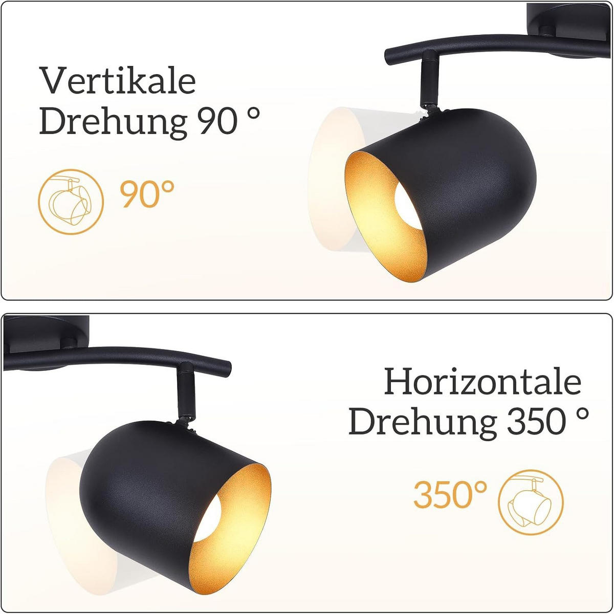 STRAHLER Gera 2-flammig 28/12/21 cm - Schwarz, Metall (28/12/21cm) - Nettlife