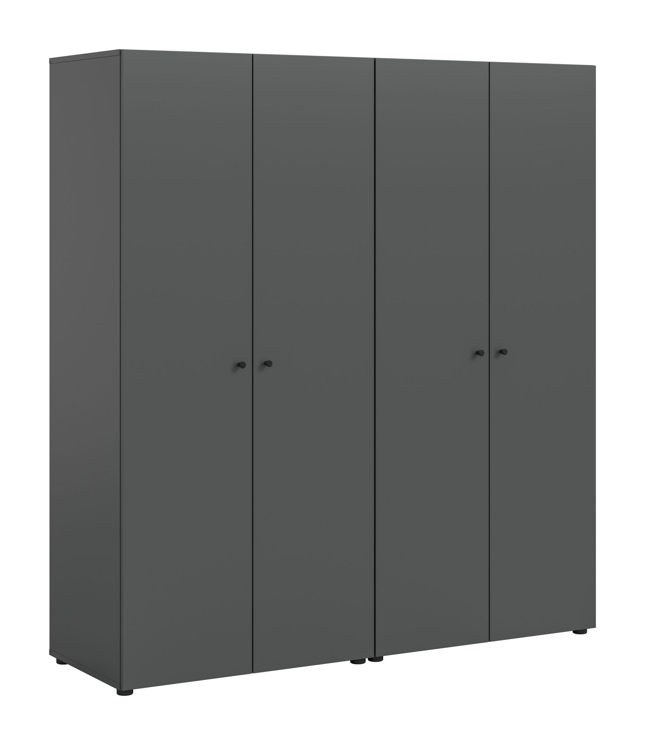 KLEIDERSCHRANKKOMBINATION Arbor (B/H/T: ca. 160/176/51 cm) in anthrazit/anthrazit - Anthrazit, Holzwerkstoff (160/176/51cm)