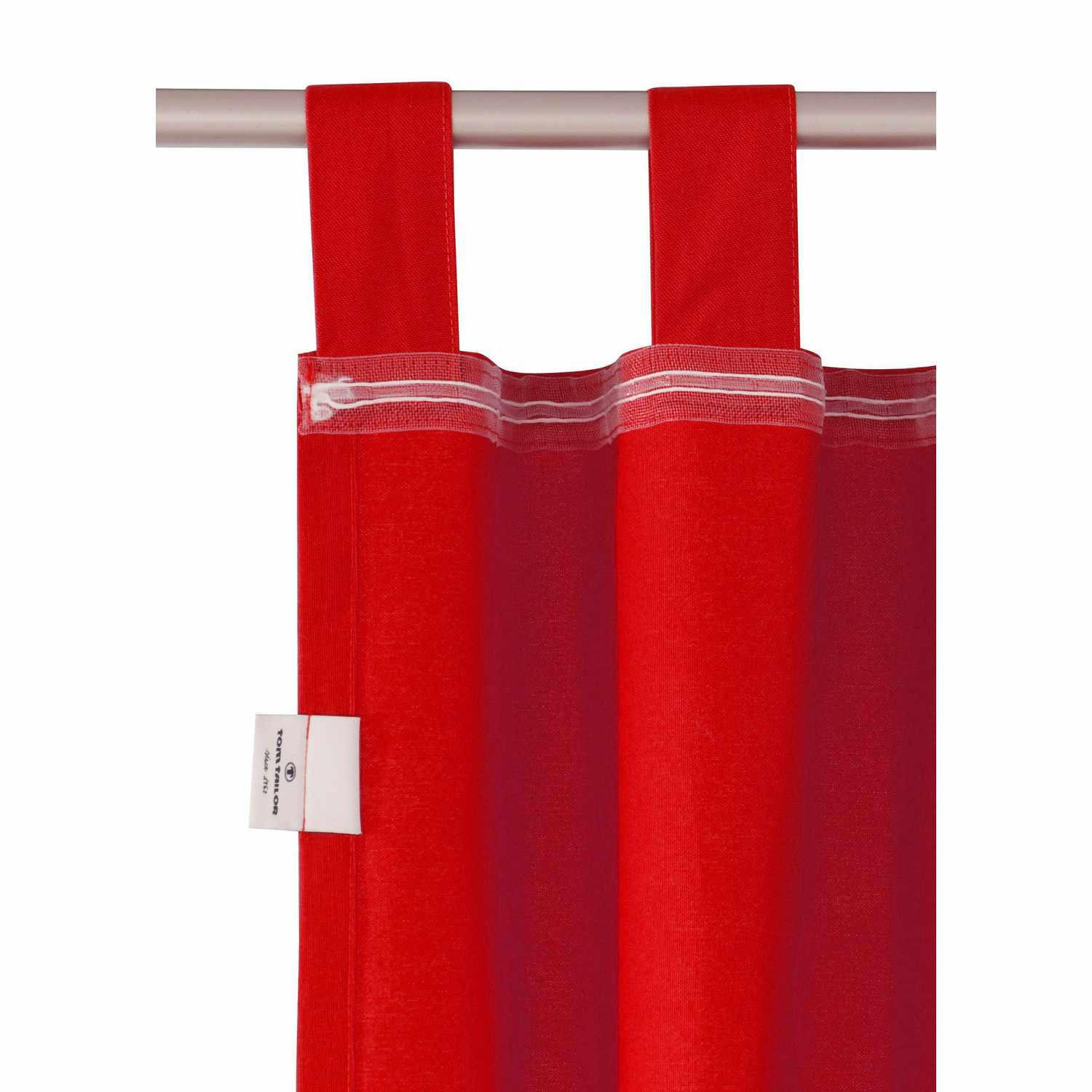 SCHLAUFENVORHANG IM UNI DESIGN DOVE Blickdicht - Rot, Textil (140/0.5/255cm) - Tom Tailor