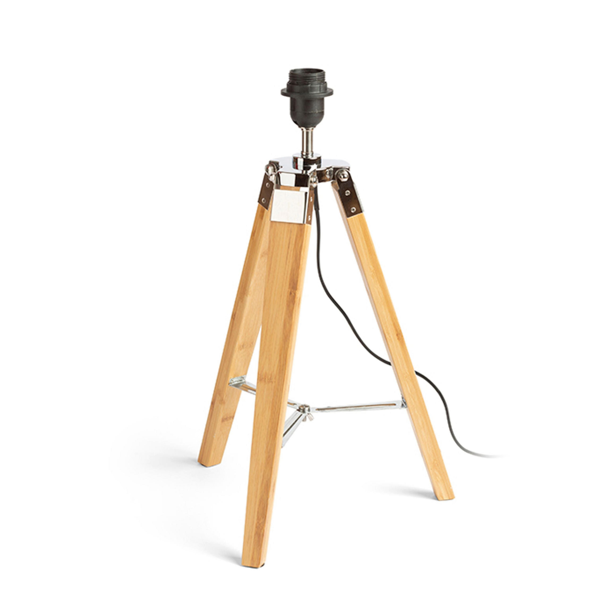 LEUCHTE ALVIS bamboo chrome Bambus 11 W - Chromfarben, Naturmaterialien (24.5/24.5/60cm) - Rendl