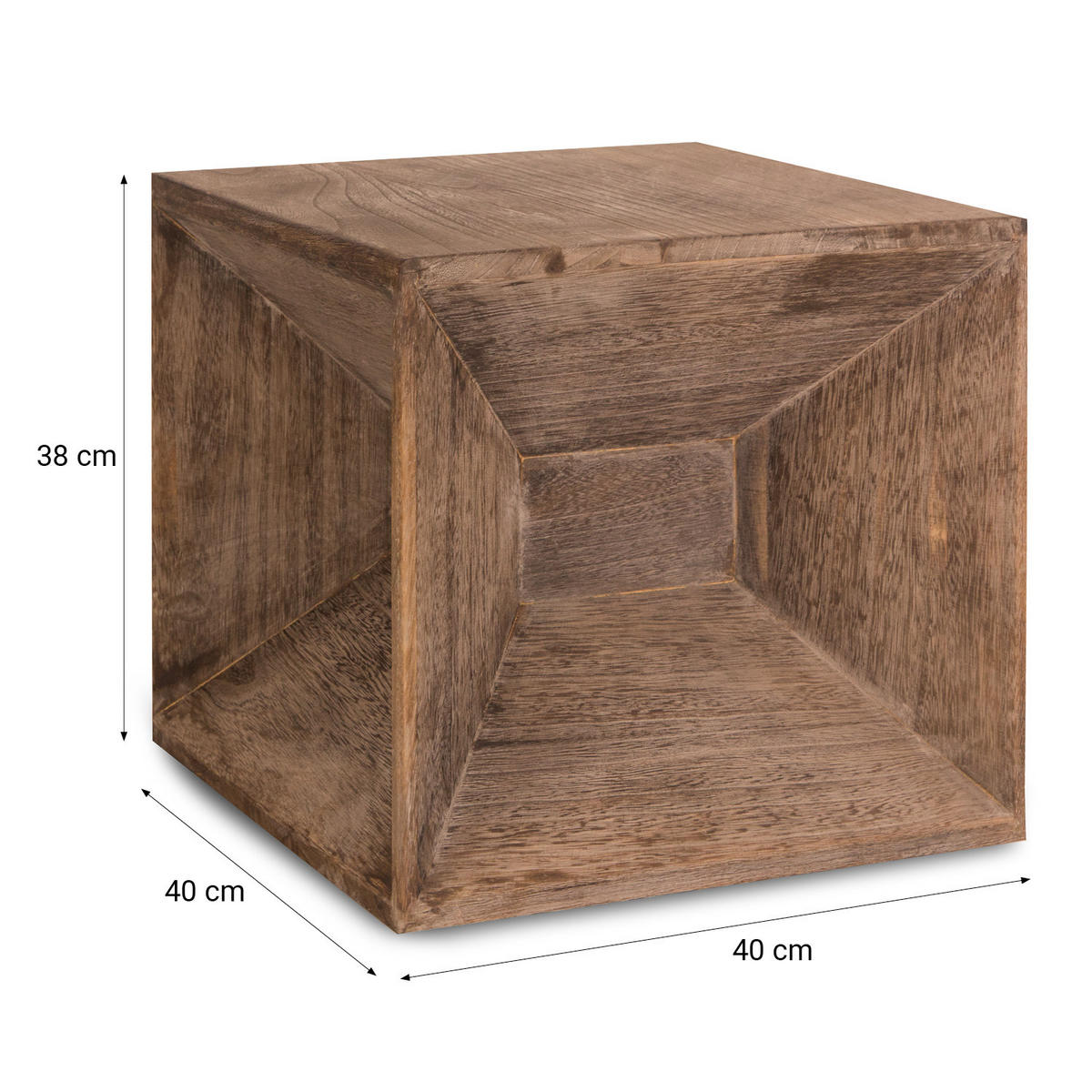 BEISTELLTISCH Holz 38/40/40 cm - Braun, Holz (40/40/38cm) - Homestyle4u