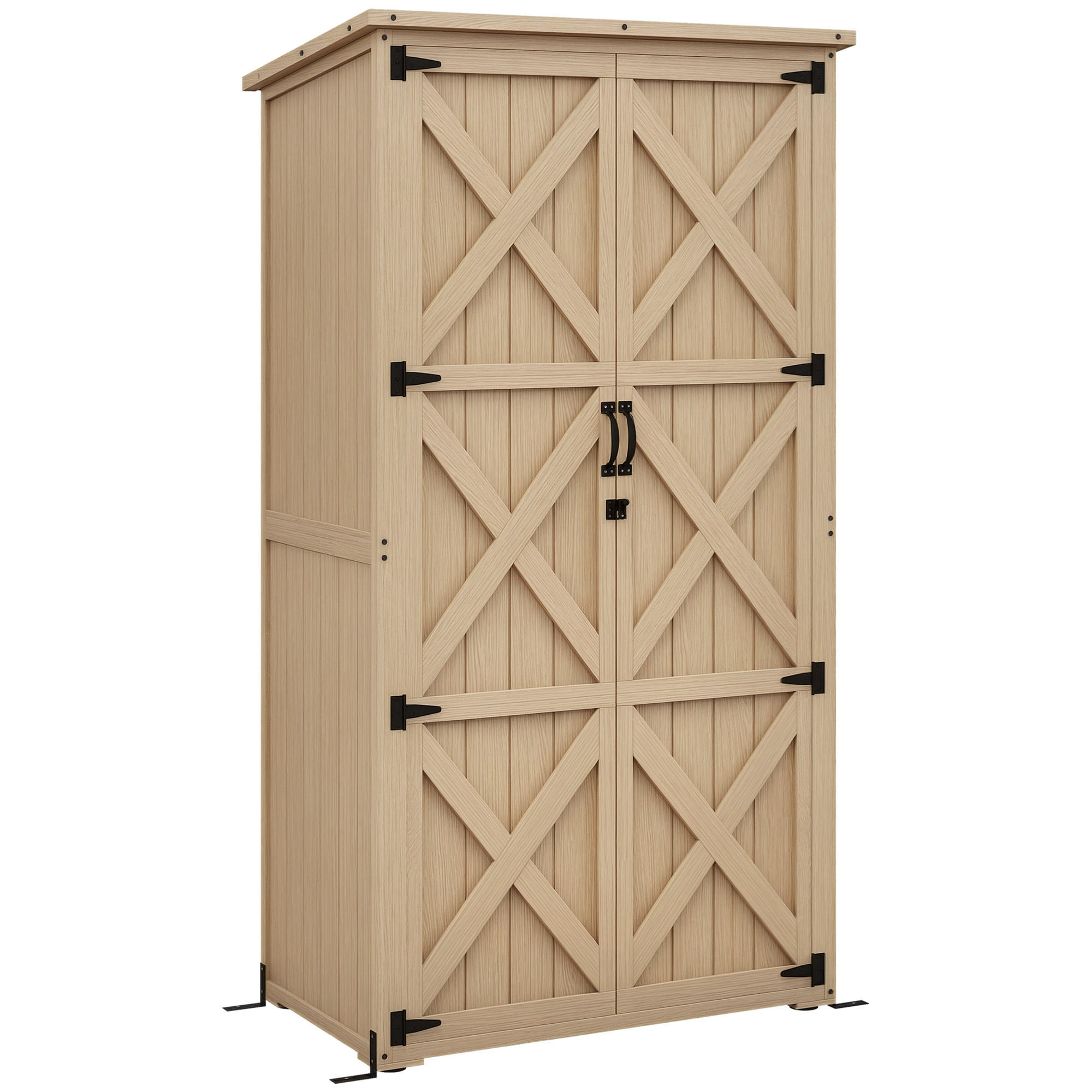 GERÄTESCHUPPEN DE-17581 2 Böden mit Bitumendach Naturholz - Naturfarben, Holz (90/168.5/54.5cm) - ComfortXL