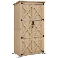 GERÄTESCHUPPEN DE-17581 2 Böden mit Bitumendach Naturholz - Naturfarben, Holz (90/168.5/54.5cm) - ComfortXL